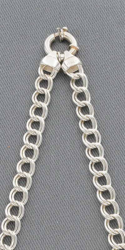 Sterling silver double curb chain with signoretti clasp