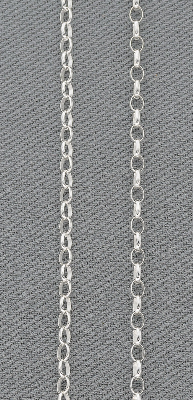Sterling silver oval link chain 3 mm