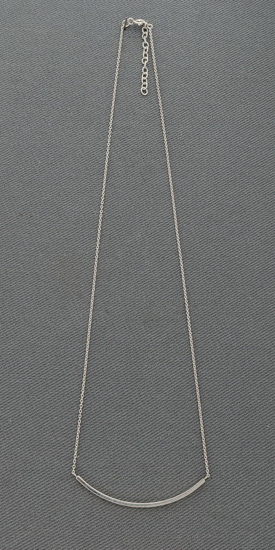 Sterling silver chain with a curved bar