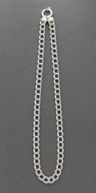 Sterling silver double curb chain with signoretti clasp