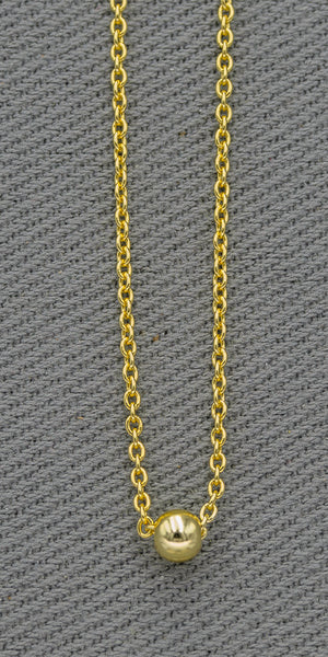 Gold plated rolo chain with a ball