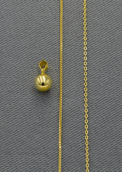 Gold plated chains and ball pendant bundle