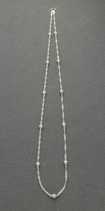 Sterling silver singapore chain with balls