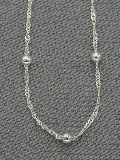 Sterling silver singapore chain with balls