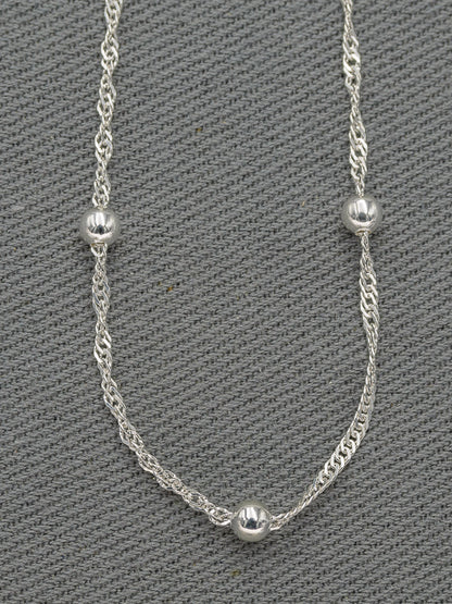 Sterling silver singapore chain with silver balls