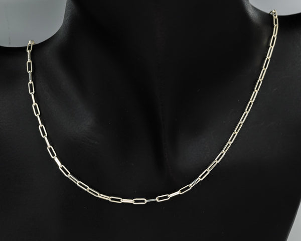 Sterling silver paperclip chain thin