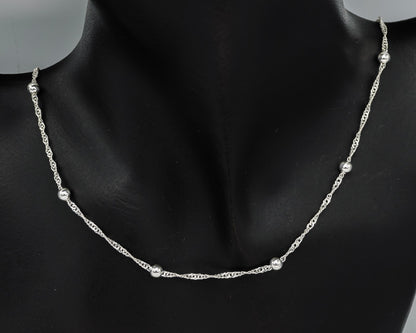 Sterling silver singapore chain with silver balls