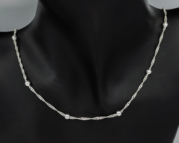 Sterling silver singapore chain with balls