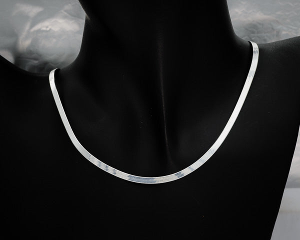 3mm Sterling Silver Magic Herringbone Chain Necklace - Silvertree Jewelry #