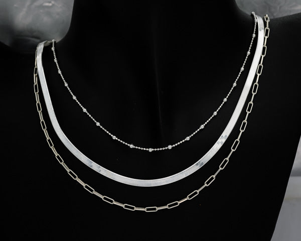 3mm Sterling Silver Magic Herringbone Chain Necklace - Silvertree Jewelry #