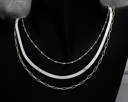 3mm Sterling Silver Magic Herringbone Chain Necklace - Silvertree Jewelry #