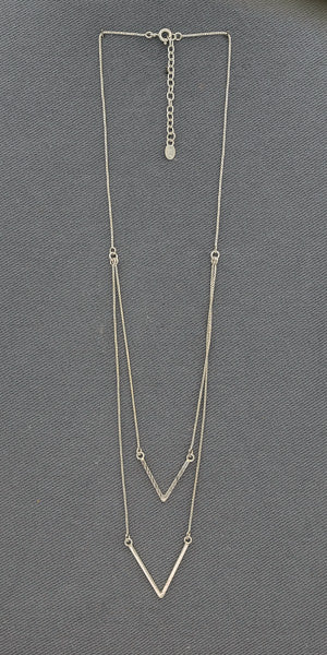 Sterling silver double V pendant chain