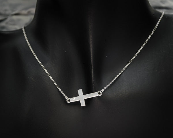 Sterling Silver Cross Necklace 40cm - Silvertree Jewelry #