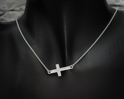 Sterling Silver Cross Necklace 40cm - Silvertree Jewelry #