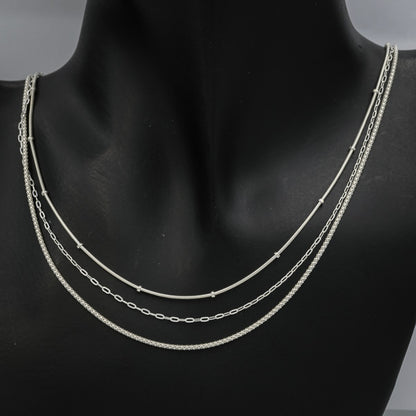 Sterling silver layered chains