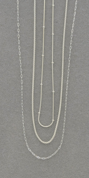 Sterling silver layered chains