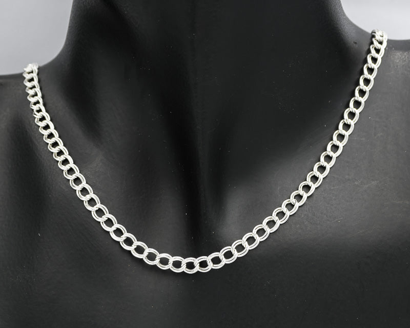 Sterling Silver Double Curb Chain 5mm - Silvertree Jewelry #