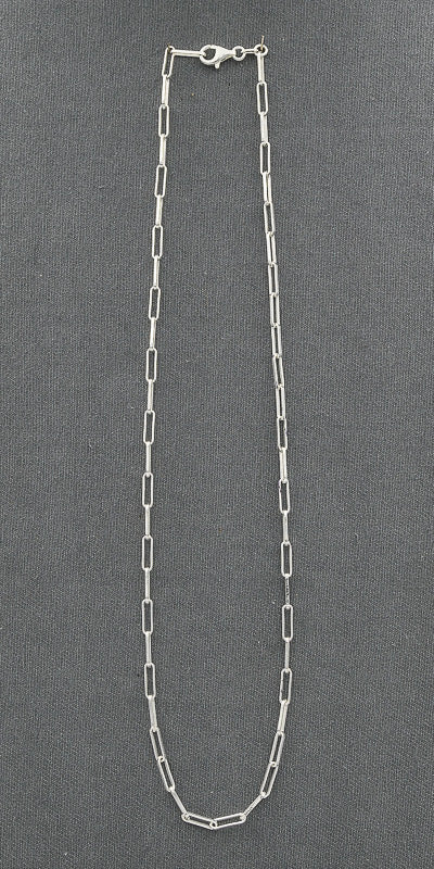 Sterling Silver Paperclip Chain 1mm x 10mm Links. - Silvertree Jewelry #