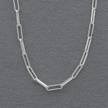 Sterling Silver Paperclip Chain 1mm x 10mm Links. - Silvertree Jewelry #