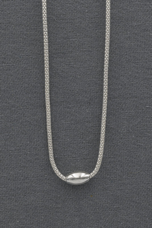 Sterling silver popcorn chain with an oval dome - Silvertree Jewelry #