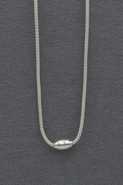Sterling silver popcorn chain with an oval dome - Silvertree Jewelry #