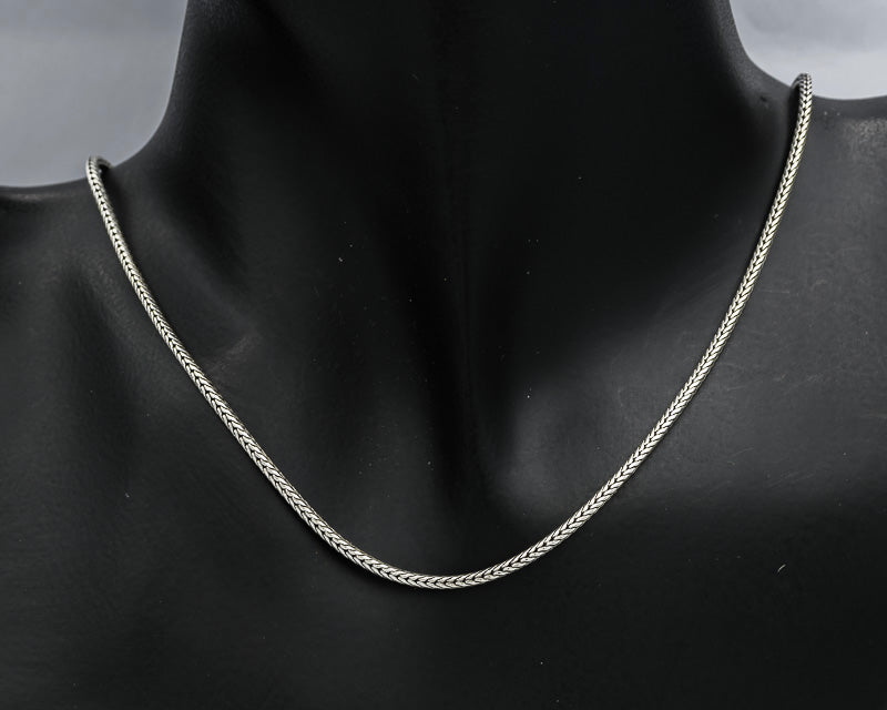Sterling silver oxidized wheat chain