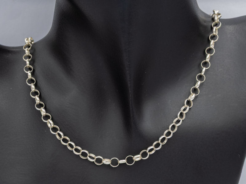 Sterling Silver Belcher Chain Necklace  45cm with Lobster Clasp - Silvertree Jewelry #