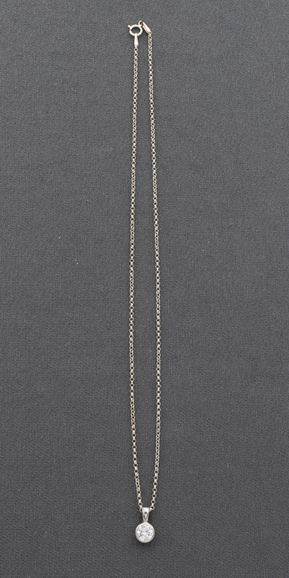 Sterling silver chain with a cubic pendant