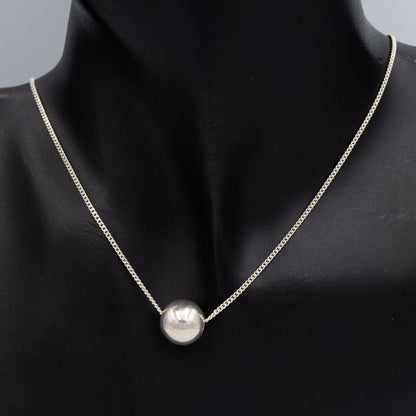 Sterling Silver Ball Pendant Necklace 45cm