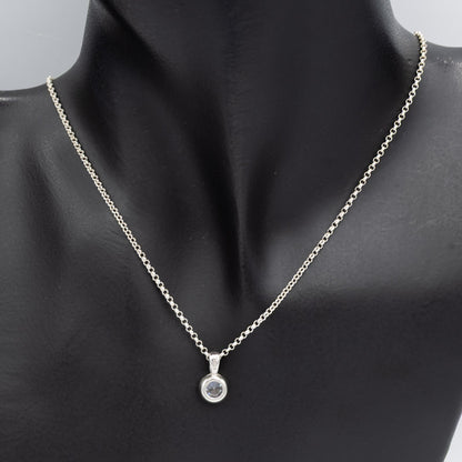 Sterling silver chain with a cubic pendant