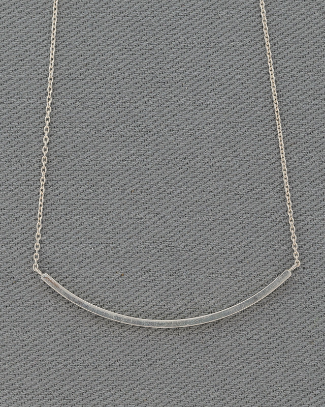 Sterling silver chain with a curved bar