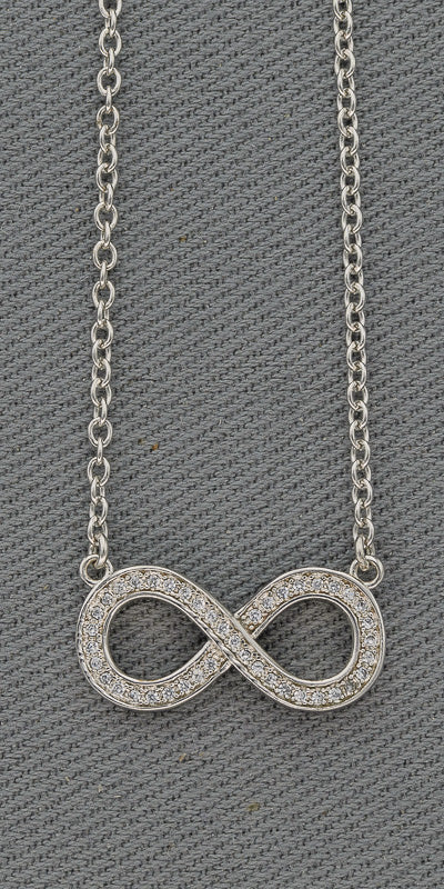 Sterling silver chain with an infinity pendant