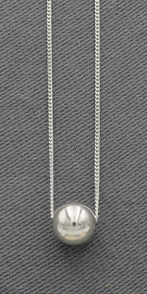 Sterling Silver Ball Pendant Necklace 45cm