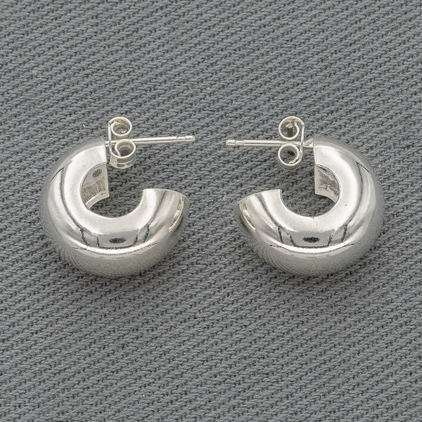 Large Sterling Silver Chubby Hoop Earrings – 20 mm - Silvertree Jewelry #