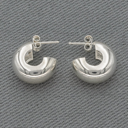 Large Sterling Silver Chubby Hoop Earrings – 20 mm - Silvertree Jewelry #