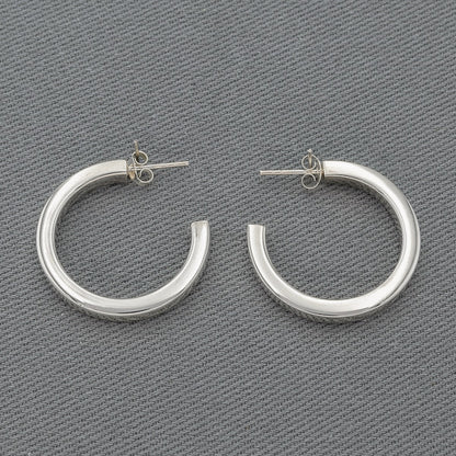 Large Sterling Silver Hoop Earrings with Square Edges – 30 mm - Silvertree Jewelry #