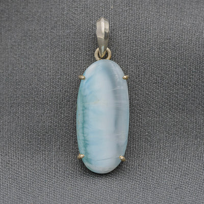 Larimar pendant set in sterling silver , gemstone necklace - Silvertree Jewelry #