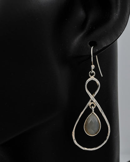 Sterling Silver Moonstone Drop Earrings Figure Eight