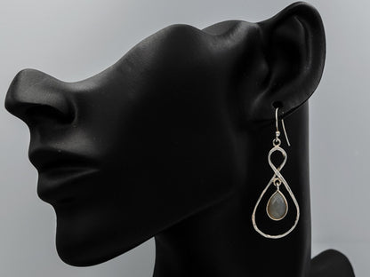 Sterling Silver Moonstone Drop Earrings Figure Eight