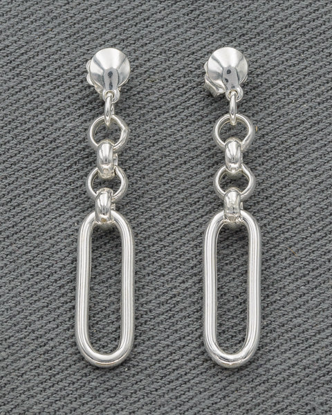 Sterling silver paperclip earring