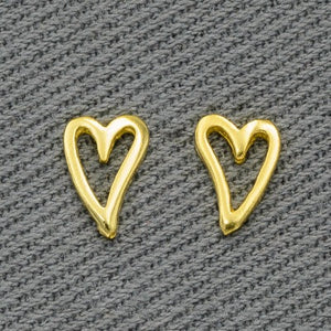 Gold plated heart studs