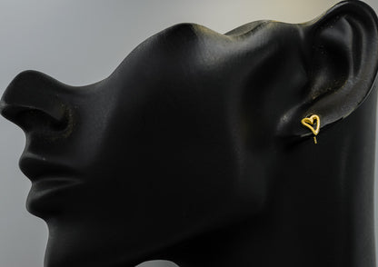 Gold plated open heart studs