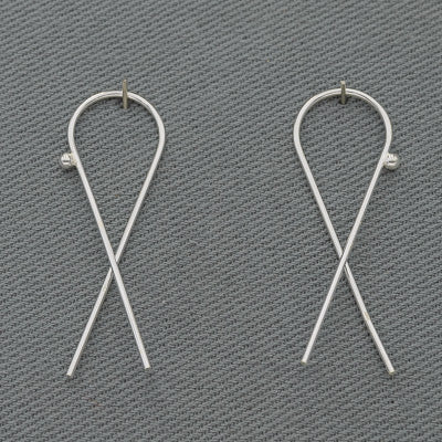 Sterling silver twisted slider earring