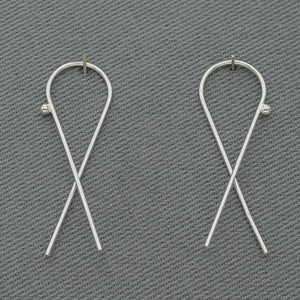 Sterling silver twisted slider earring