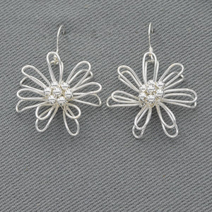 Sterling silver wire daisy dangler
