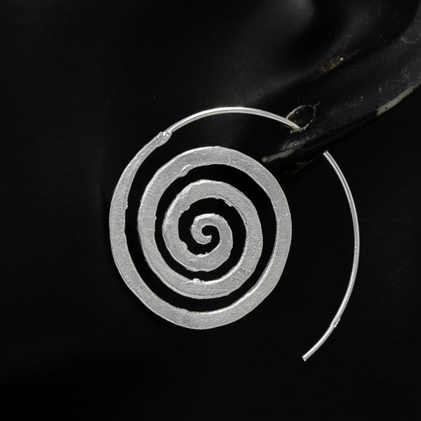 Sterling silver spiral twist earrings