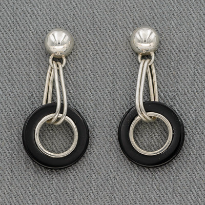 Jet stone earrings