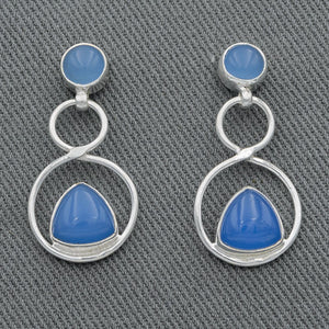 Sterling silver with chalcedony