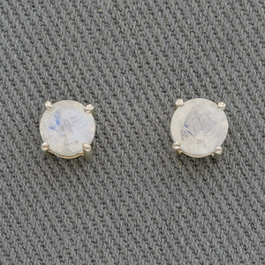 Sterling silver moonstone studs