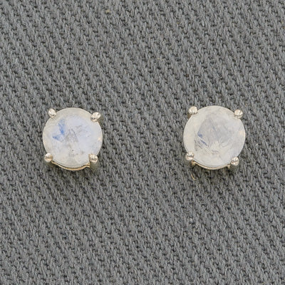 Sterling silver moonstone studs